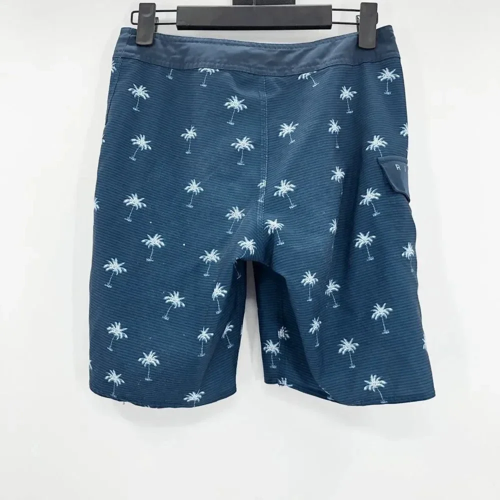 Rip Curl Kids Decco Volley Swim Trunks Board Shorts Blue Palm Tree Size‎ 24